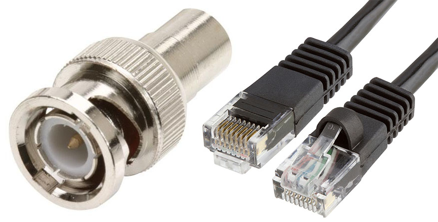 Tipos de conectores para cámaras Coaxial e IP
