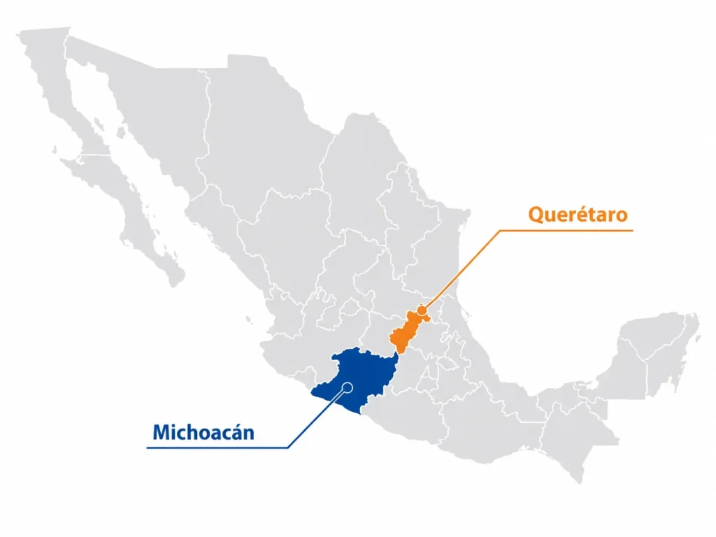 Un mapa mostrando la cobertura de la empresa en soluciones de infraestructura de TI