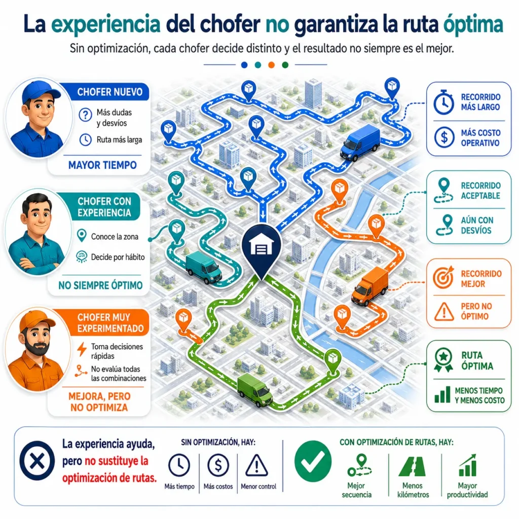 La ruta depende del chofer, muchas veces no es óptima