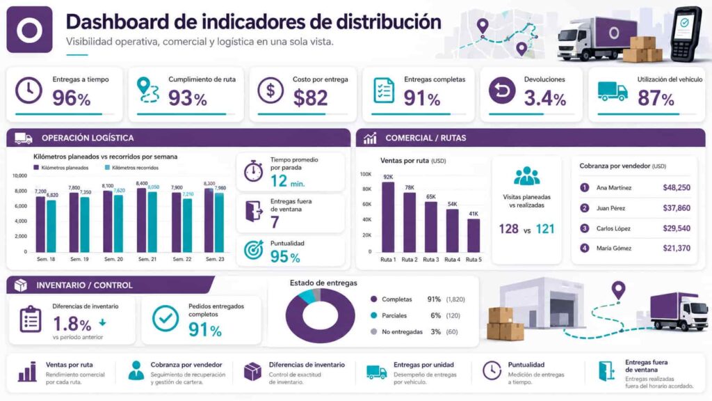 Imagen que muestra los KPI de distribución